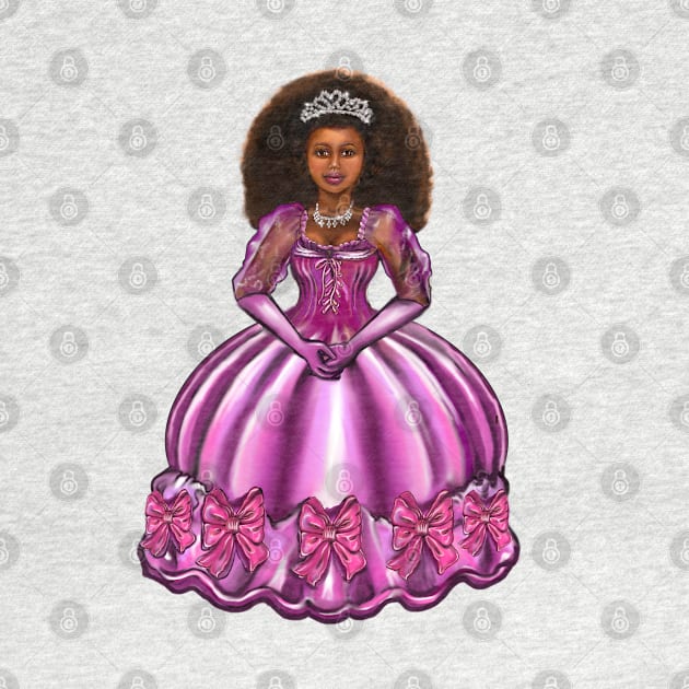 Princess -  Black Afro Princess in purple  8 ! beautiful  black girl with Afro hair, brown eyes and dark brown skin. Hair love ! by Artonmytee